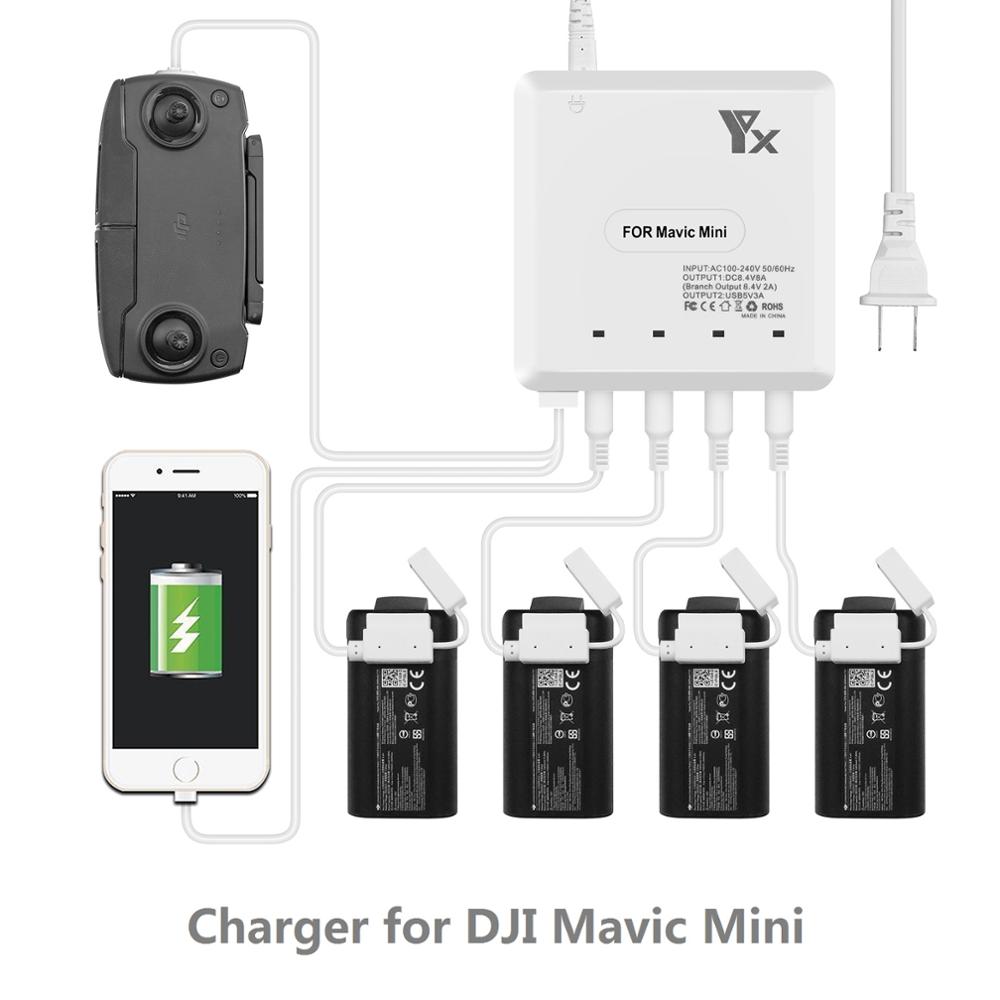 Voor Mavic Mini Drone 6 In 1 Batterij Oplader Met Usb-poort Afstandsbediening Opladen Hub Voor Dji Mavic Mini thuis Oplader Accessoire