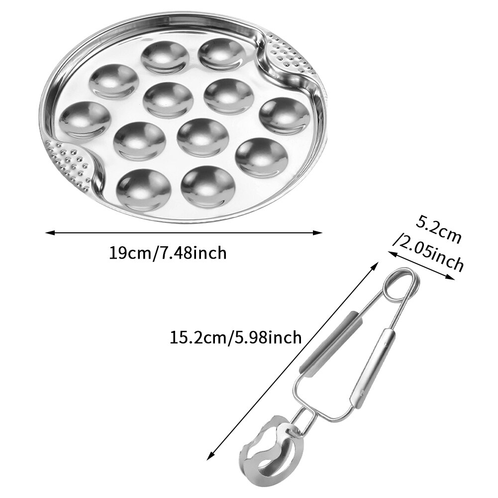 Escargot Plate Set Dining Baking Dish Tableware Snail Tong Kitchen Home Stainless Steel Cooking Tool 12 Holes Restaurant Holder
