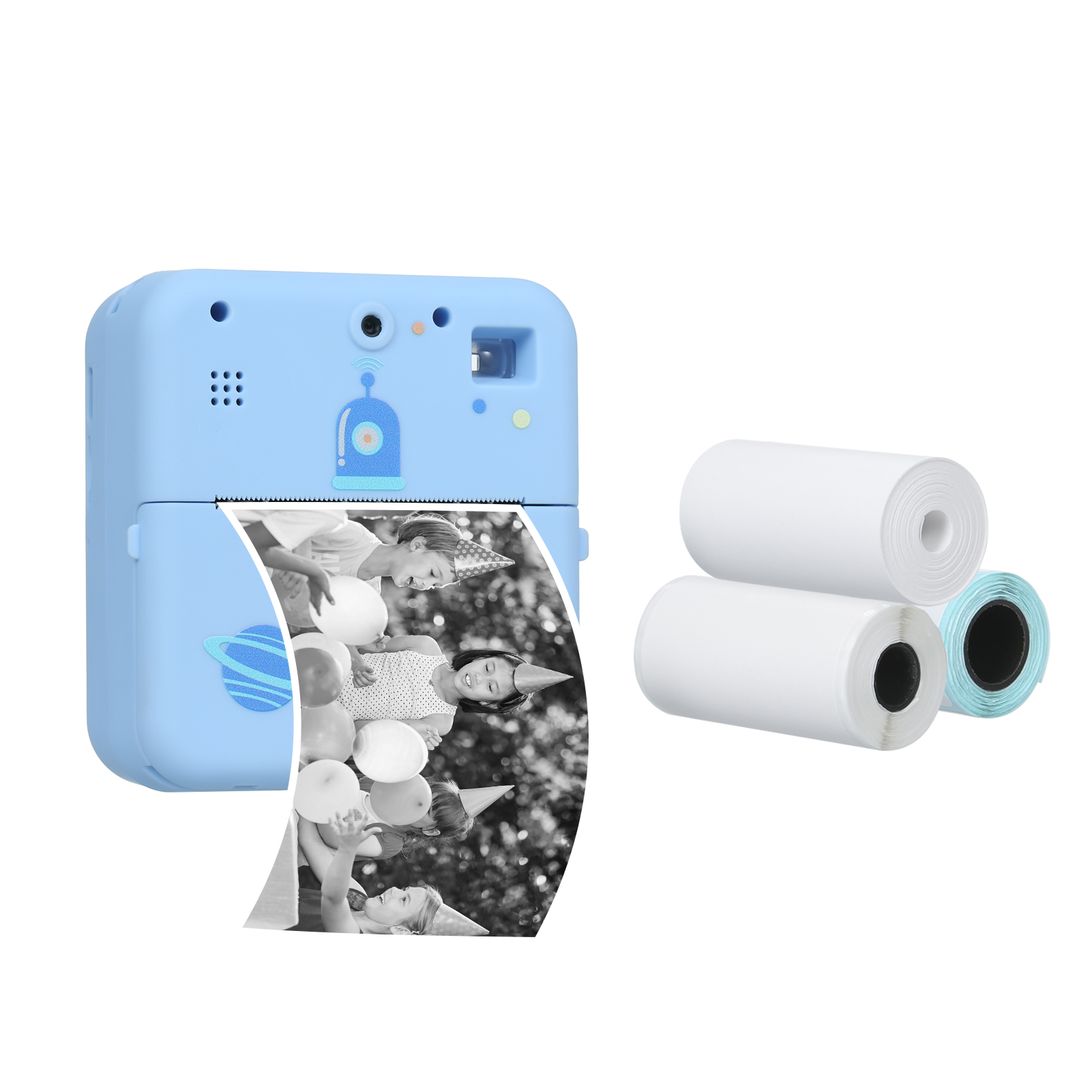 Mini stampante fotografica stampante termica per etichette Wireless 1080P fotocamera per stampa istantanea con carta per stampante a 3 rotoli per promemoria di lavoro della lista di viaggio
