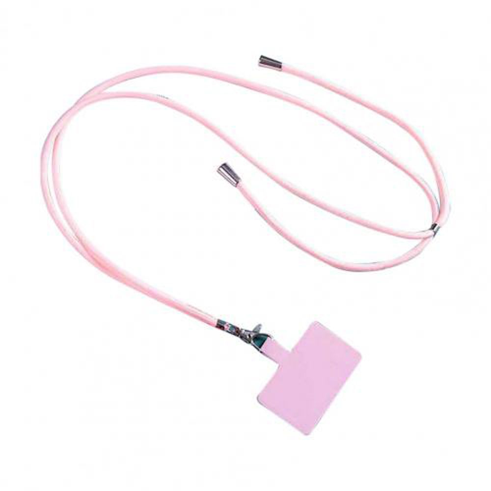 Adjustable Crossbody Patch Phone Lanyards Mobile Phone Strap Lanyard Nylon Soft Rope Cell Phone Charm Hanging Cord Back Sticker: pink