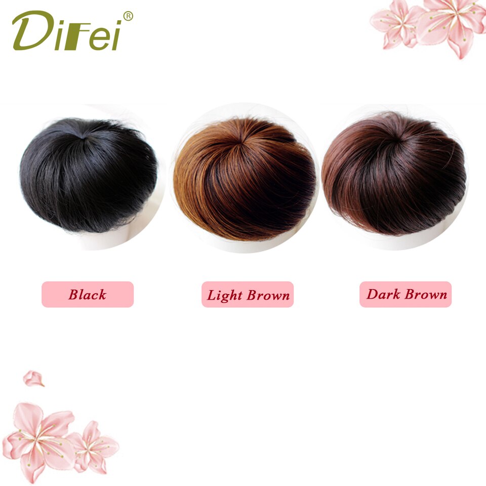 Lyhyet suorat hiukset lämmönkestävät synteettiset hiuslisäkkeet chignon clip in hiustenpidennykset naisten kampaukset difei