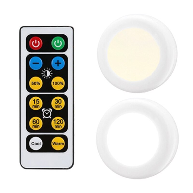 Wireless RGB RGBW LED Puck Light with Remote Control For Kitchen Wall Wardrobe