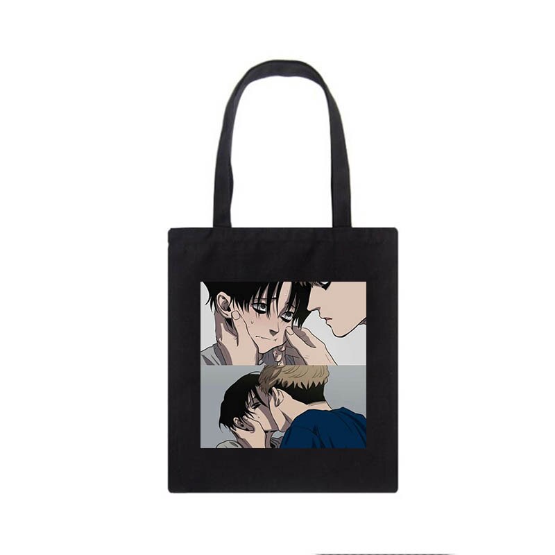 Sangwoo Yoonbum Doden Stalking Canvas Tas Koreaanse Cartoon Shopper Tas Vrouwen Tas Ins Grote Capaciteit Casual Vrouwen Schoudertas: Hei09