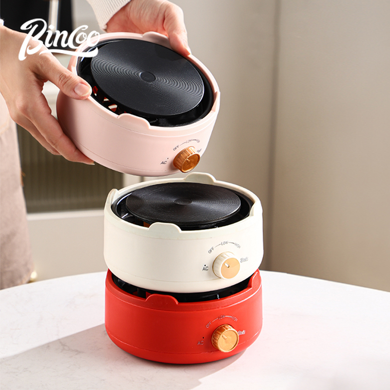 BINCOO 220V Electric Mini Coffee Heater Milk Tea Mocha Heating Stove Plate Multifunctional Cooking Pot Oven Furnace Cooker