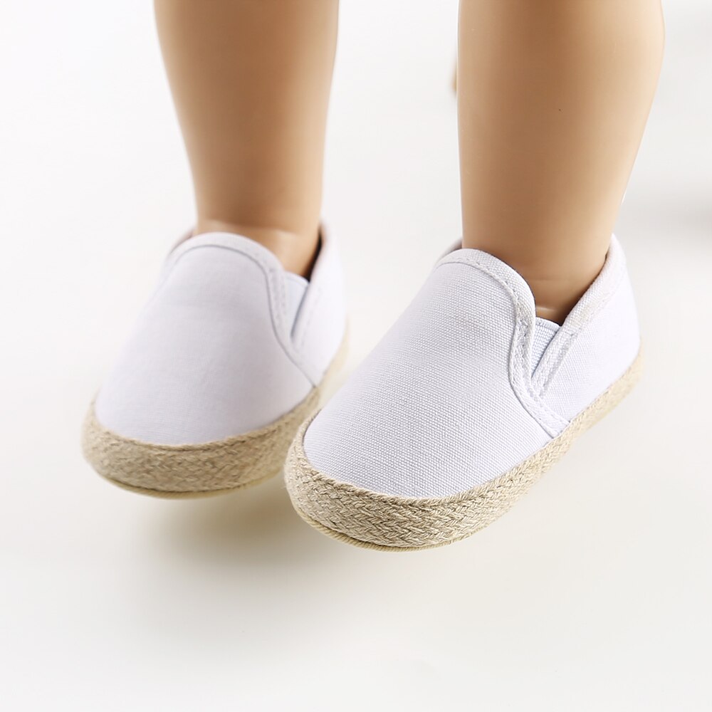 Pudcoco baby flickor pojkar first step skor baby mockasiner mjuk botten halkfri småbarn first walkers baby tossor flickor: Vit / 13-18 månader