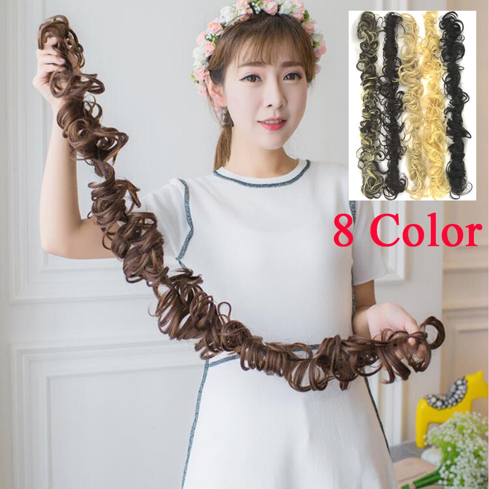 Soowee 5 kpl/erä synteettinen hiusnuttura kiharat hiukset pääpanta hiustarvikkeet chignon donitsi roller hiuspanta elastinen scrunchie updo