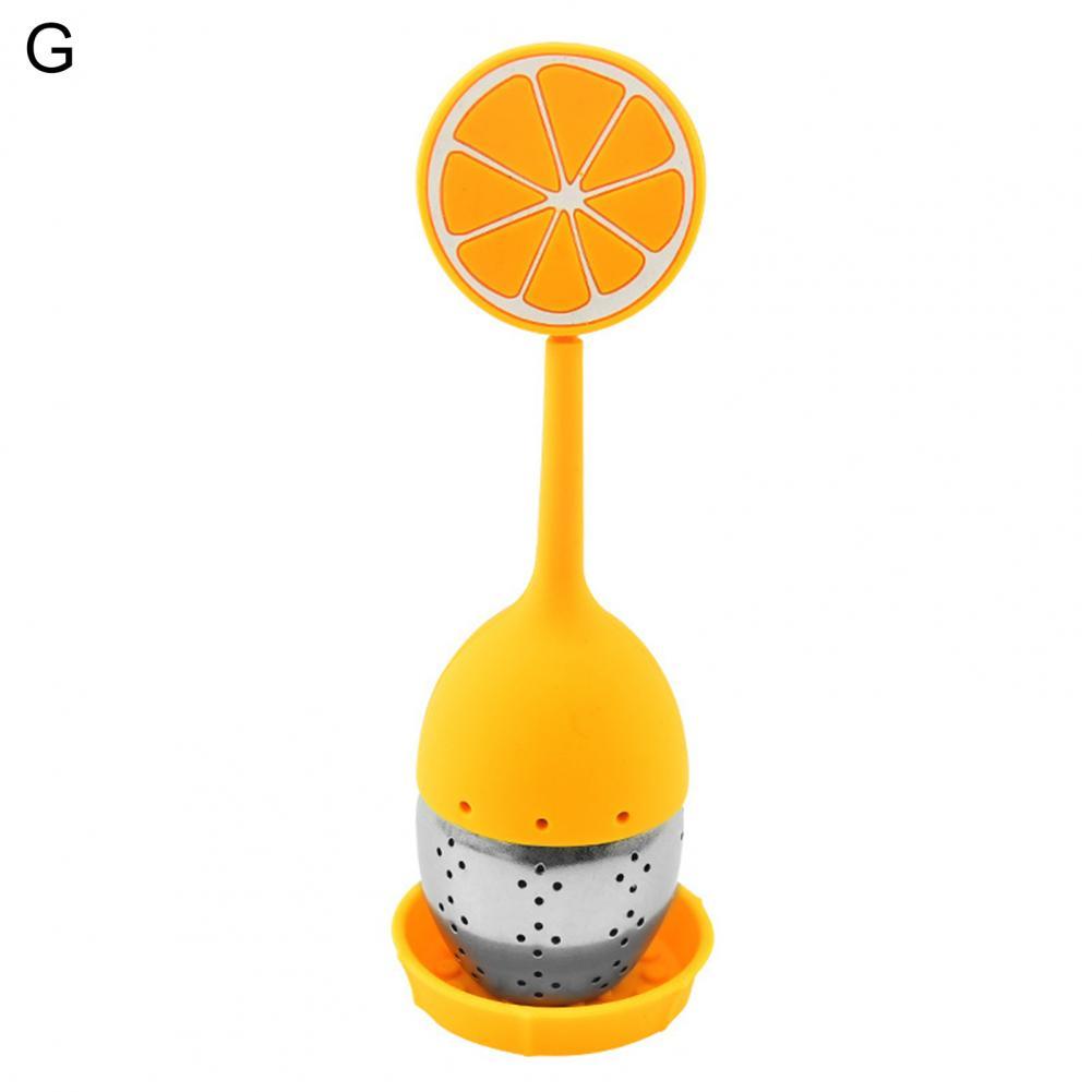 Infusor de té desmontable de silicona, filtro de aislamiento térmico, colador divertido de frutas y plantas, infusor de te: G