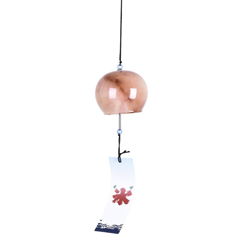 Campanilla de viento de cristal de estilo japonés, colgante artesanal Sakura, de flores de cerezo, colgantes de campana de viento, adornos de decoración para jardín y oficina: A12