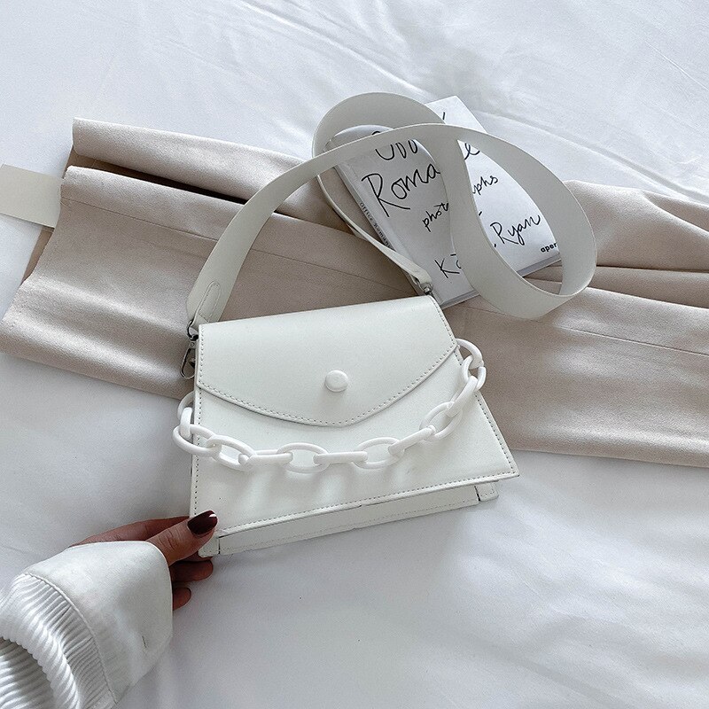 Populaire Zomer Tas Mode Crossbody Tassen Veelzijdige Koreaanse Mode Een Schouder Messenger Bag: White