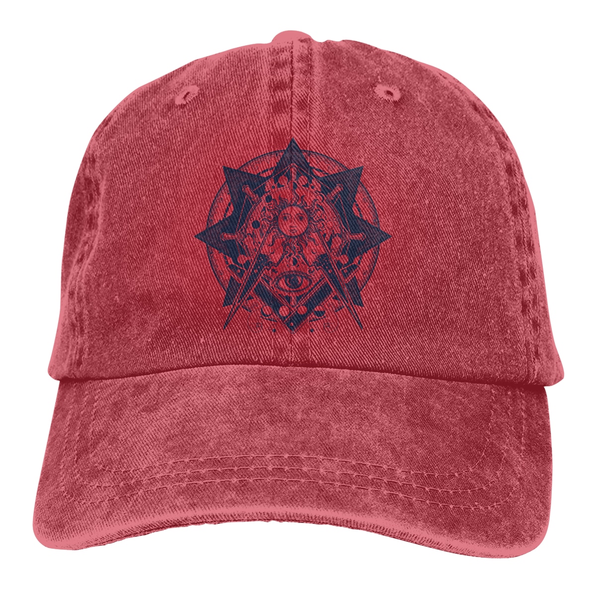 Men Women Baseball Cap All Seeing Eye Spirituality And Esoteric Cotton Snapback Dad Hat Summer Couple Hip Hop Caps: Red