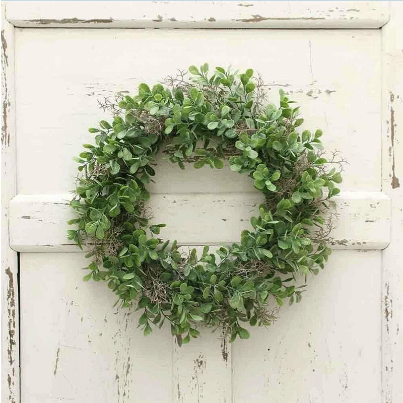 Artificial Long leaf Lucky Wreath Green Leaves Front Door Indoor Wall Decor your House and Make it Look Vibrant