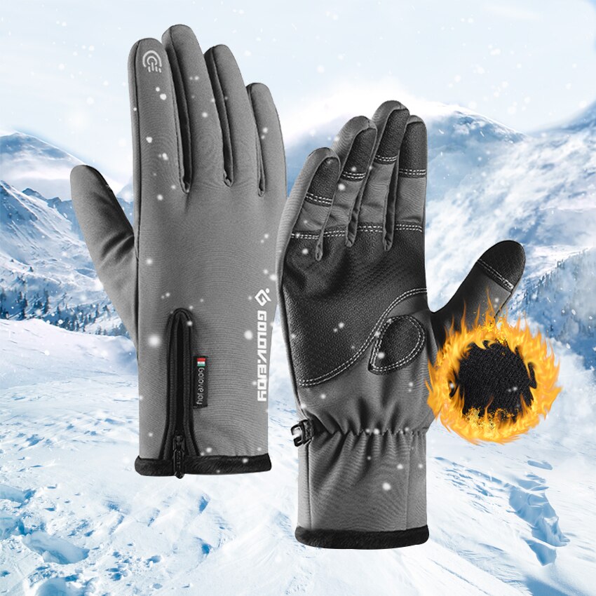 Winter Handschoenen Voor Mannen Waterdicht Winddicht Rits Warme Handschoenen Skiën Bergbeklimmen Anti-Slip Dikke Mannen Handschoenen