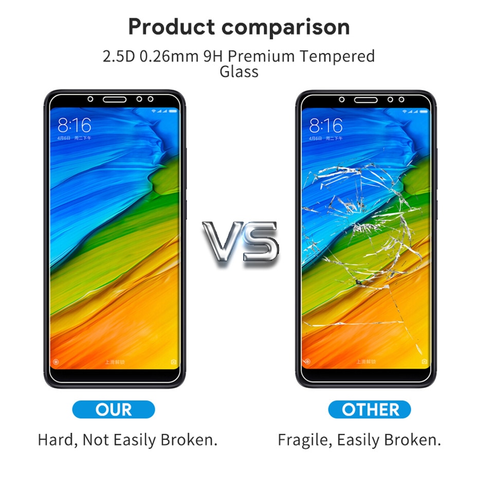 9H Tempered Glass For Xiaomi Redmi 5 Plus 5 5A S2 4A 4X 6 6A Screen Protector Glass Note 4 4X 5 5A 6 Pro Safety Protective Glass