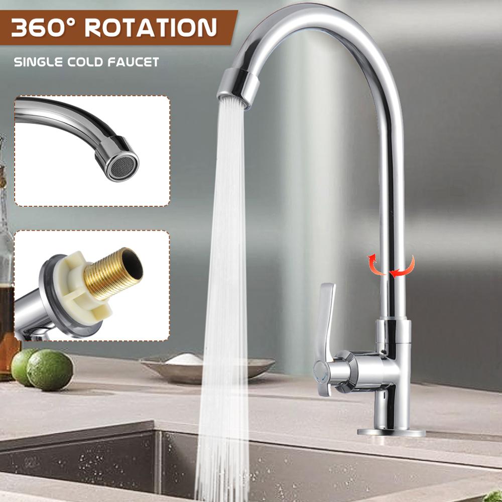 Dual Water Outlet Mode 360 Degree Rotation Kitchen Single Cold Faucet Brass Kitchen Sink Faucet Single Hole Kitchen Faucets: A