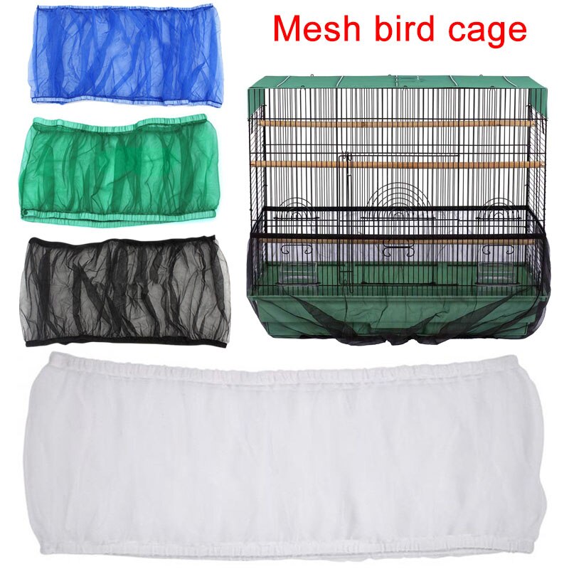 Simple Home Birds Cage Cover Nylon Airy Fabric Mesh Bird Cage Cover Catcher Guard Soft Easy Cleaning Bird Supplies