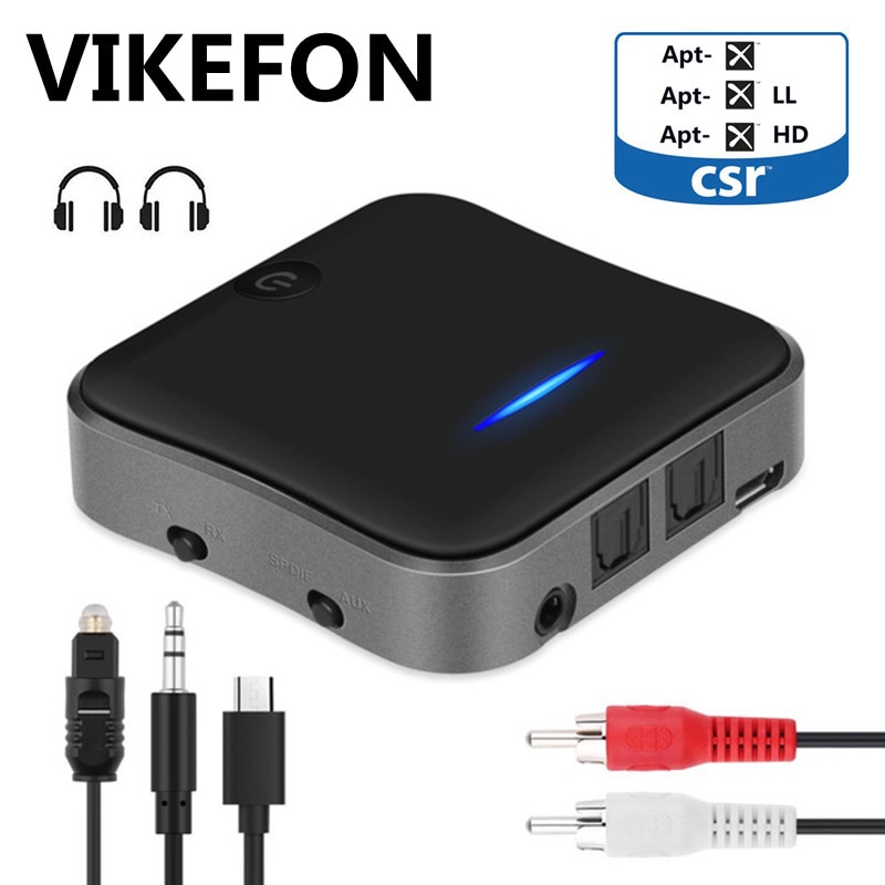 B19 AptX HD Niedrigen Latenz Bluetooth 5,0 Audio- Absender Empfänger Musik CSR8675 TV PC kabellos Adapter RCA/SPDIF/3,5mm Aux Jack