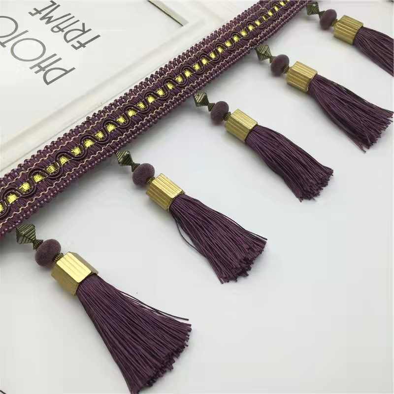 3M Kwastje Kralen Fringe Rand Gordijn Accessoires Trim Kant Boho Bekleding DIY Party Opknoping Ring Koorden Ambachten Naaien Decor: green