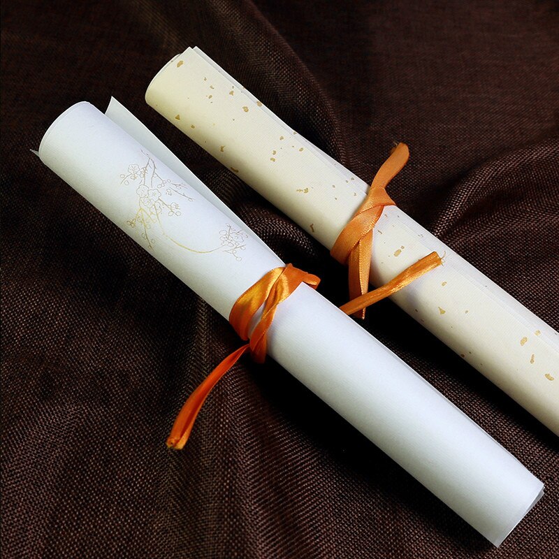Papier de papeterie de Style chinois ancien, 29x19cm, pour peinture de plantes anciennes, fait à la main, papier de riz semi-mûr, tête de lettre