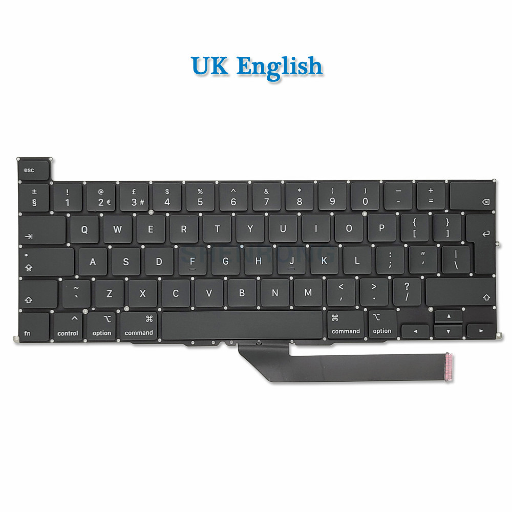 A2141 Keyboard EU UK US English FR French Spanish German Russian Arabic For MacBook Pro Retina 16" A2141 Year EMC 3347: UK