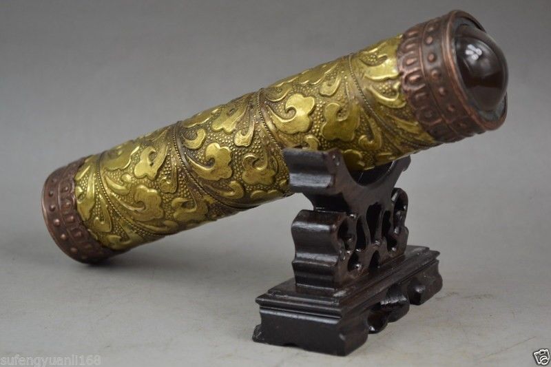 Kaléidoscope en métal fabriqué à la main chinois, artisanat en cuivre, nuages vifs, voir le monde magnifique, décoration de la maison