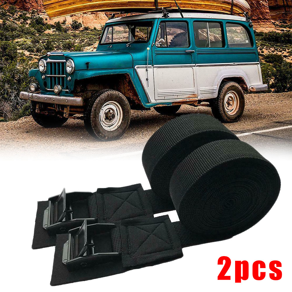2 pezzi 250kg portapacchi per auto Kayak Cam Buckle cinghia di ancoraggio cinghia per bagagli poliestere ancoraggio a sgancio rapido con fibbia