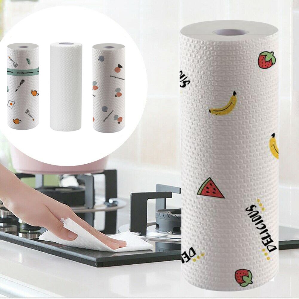 Papel de cocina suave y fuerte, paños de limpieza desechables, húmedo y seco de doble uso, elimina el aceite para el baño y la cocina