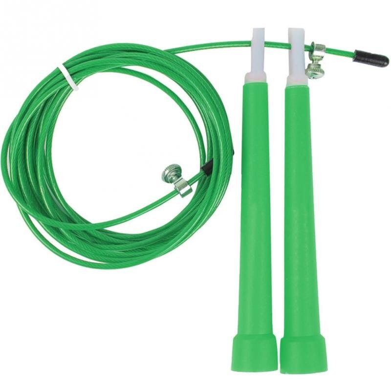 Crossfit fast Jump Rope Skip Speed skipping Ropes with Extra Speed Cable Ball Bearings Home Gym Training: Plastic Green