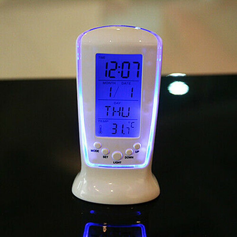 LED Table numérique alarme Snooze horloge veilleuse thermomètre Displayer PUO88