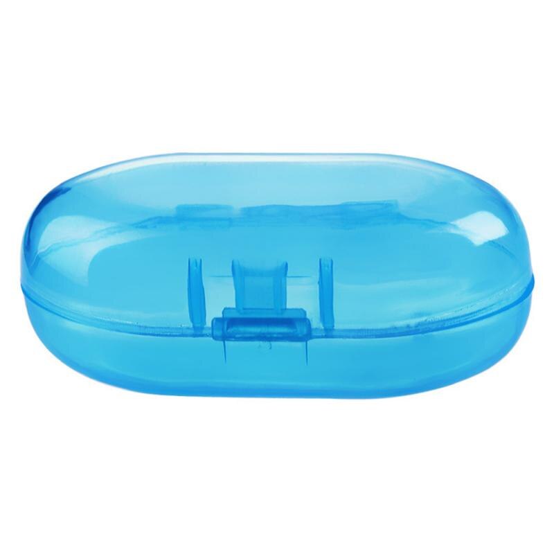 Tragbare Baby Finger Zahnbürste Kasten Reise Art Finger Zahnbürste Kasten transparent Anzug Baby Halfter Lagerung Kasten: Blau