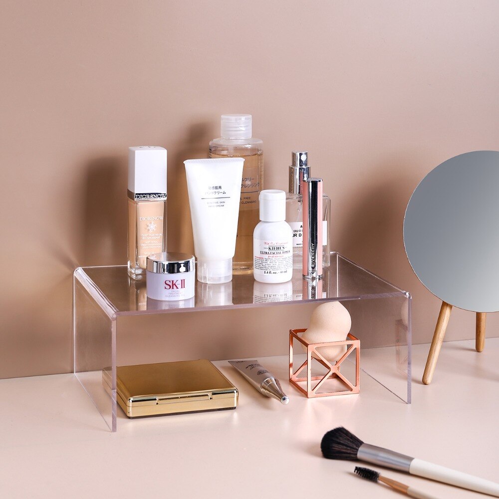 Étagère de rangement en acrylique à plusieurs niveaux, diviseur et organisateur pour armoires de cuisine, supports de rangement transparents pour le bureau