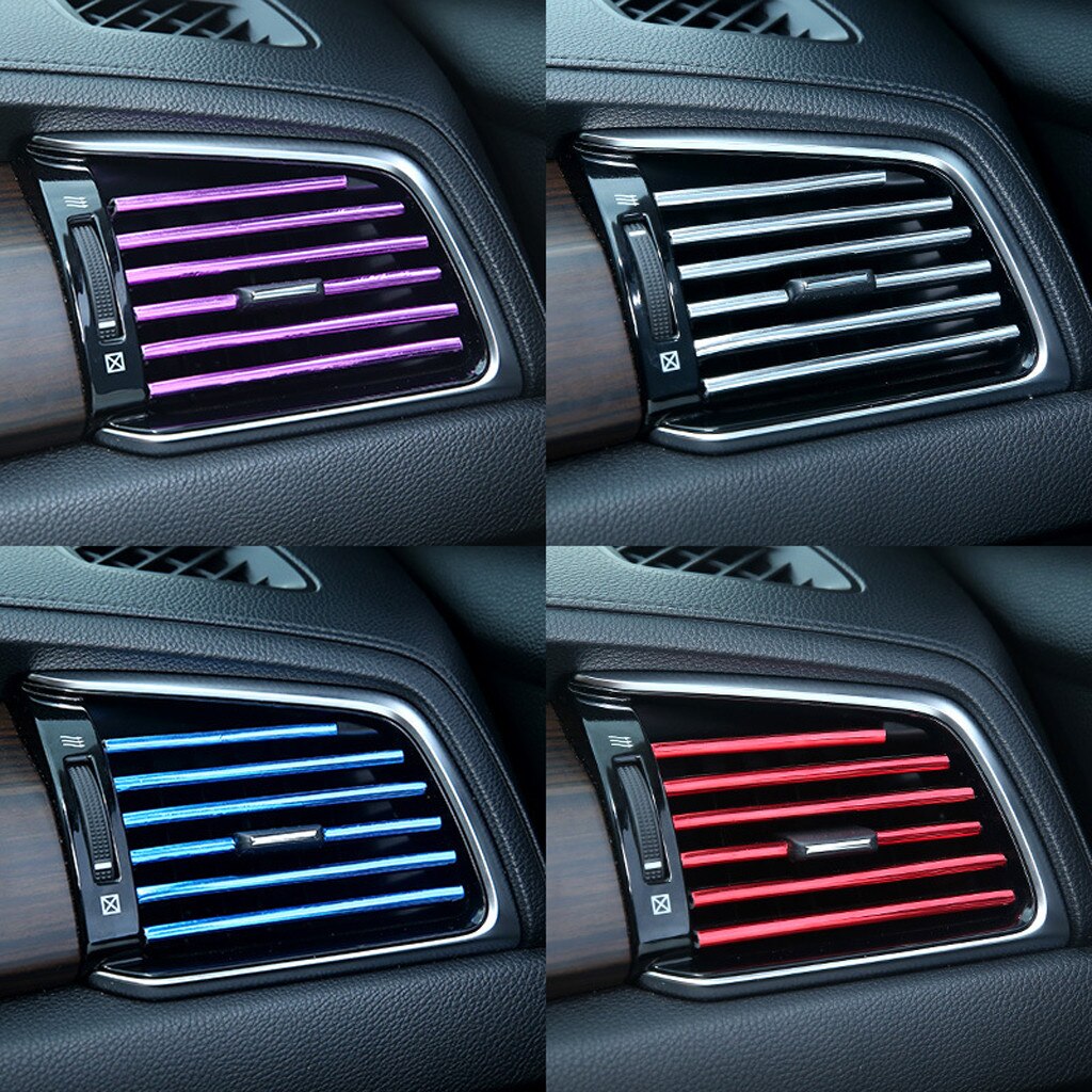 10 stk bil styling lister luft uttak listverk stripe auto fargerike luft vent gitter felg listverk biler dekorasjon strimler krom bil 717