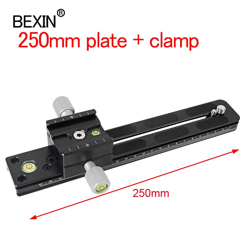 BEXIN Panoramisch Lange Tele dubbellaags Quick release plaat klem Arca Zwitserse camera Klem Adapter Mount Bracket Statief Holde: 1 pcs p250