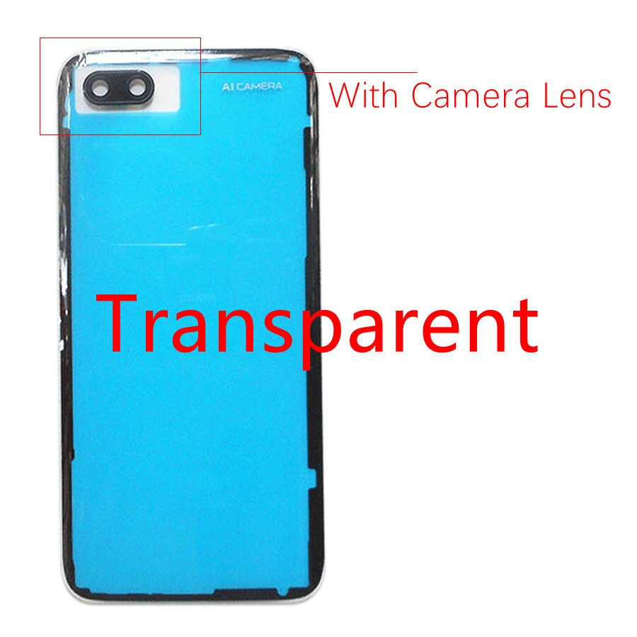 Back Glass for Huawei Honor 10 Battery Cover Rear Housing Door Glass Case For Honor 10 Back Battery Cover Panel With Camera Lens: Transparent With Len