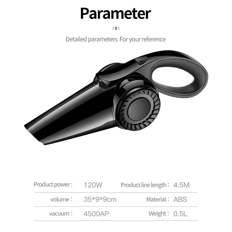 Wireless/Wired Dual-Purpose Wet Dry Handheld Lamp With built-in battery High Power Car Vacuum Cleaner For Cars Homes Seats