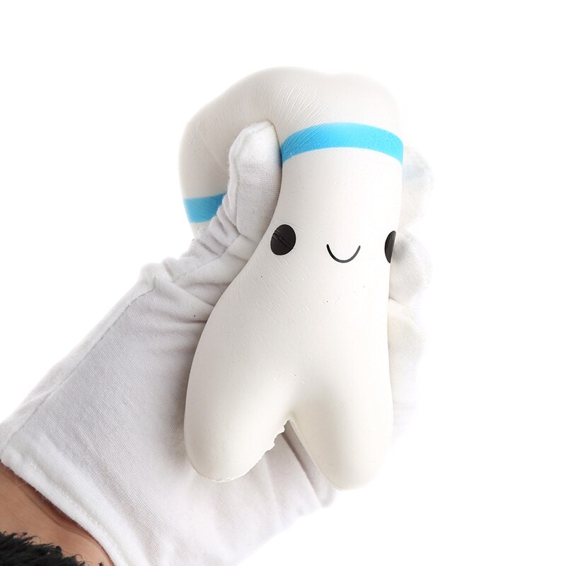 Tand jumbo squishy langzaam stijgende knijp stress hand zacht speelgoed telefoon hanger knijp speelgoed stress verlichtend speelgoed