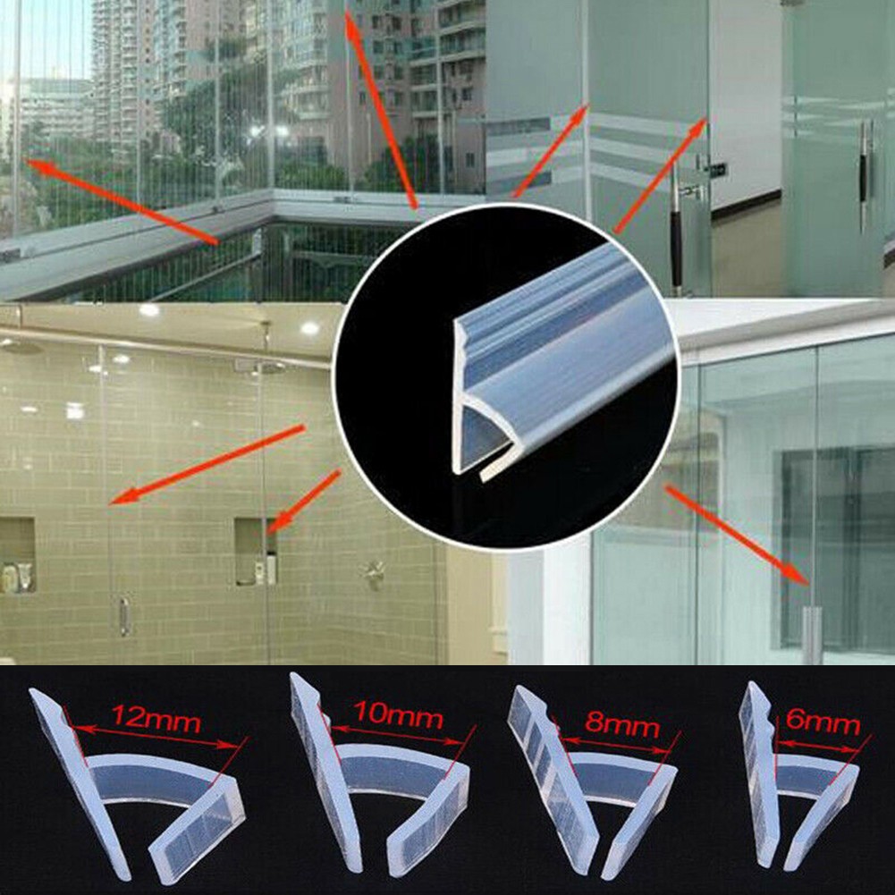 2m tätningslister h-formade glas badrum skjutdörrstätning vattentät list dörrskarv balkong vindtät antikollisionslist
