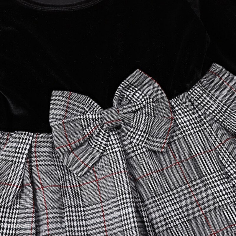 Spring Baby Clothes Sweet Dresses For Girls Baby Girl Black Long Sleeve Dresses Toddler Infant Princess Dress Clothing