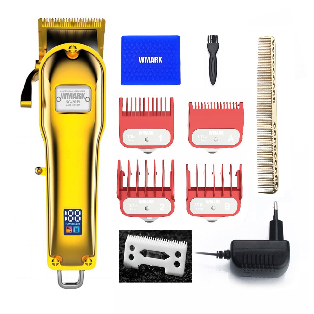 Wmark Alle-Metalen Cordless Tondeuse NG NG Elektrische Tondeuse 2500Mah Draadloze Haar Snijder Gouden Kleur