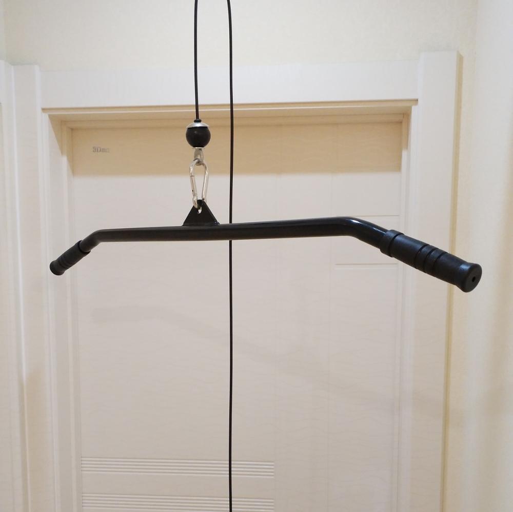 Conjunto de poleas con cable para entrenamiento muscular en casa, accesorios de gimnasio, barra con mango para tirar, máquina de remo, para fortalecer bíceps y tríceps