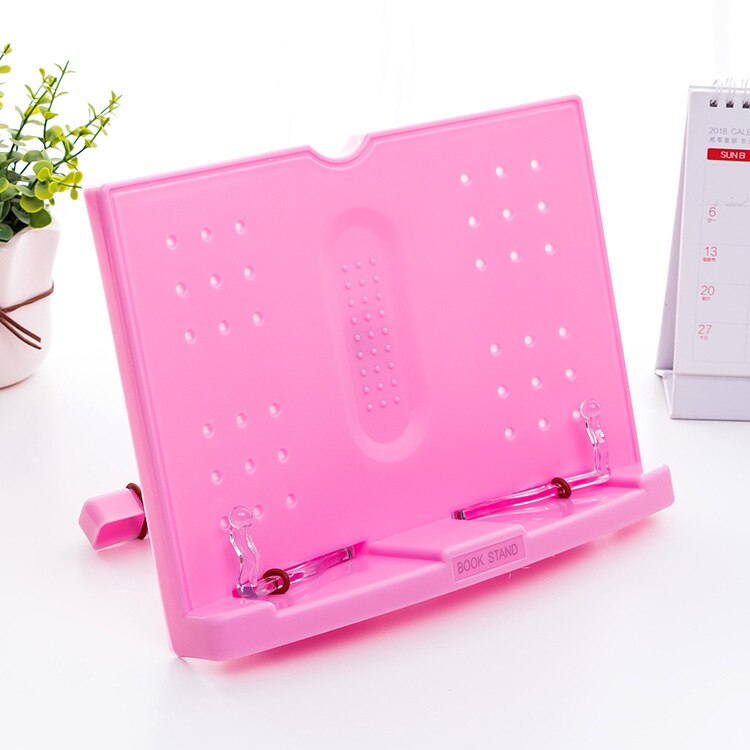 Yisuremia Multifunctionele Boek Houder Stand Plastic Desktop Reading Frame Computer Map Rack Bladmuziek Boek Houder Stand: Roze