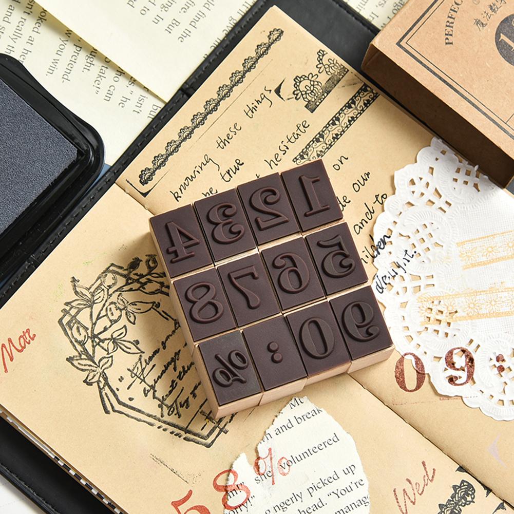 Büro Stempel Jahrgang kursiv Holz Gummi Zahlen Englisch Monate Wochen Dichtung Briefmarken Dekor Büro Schule Liefert