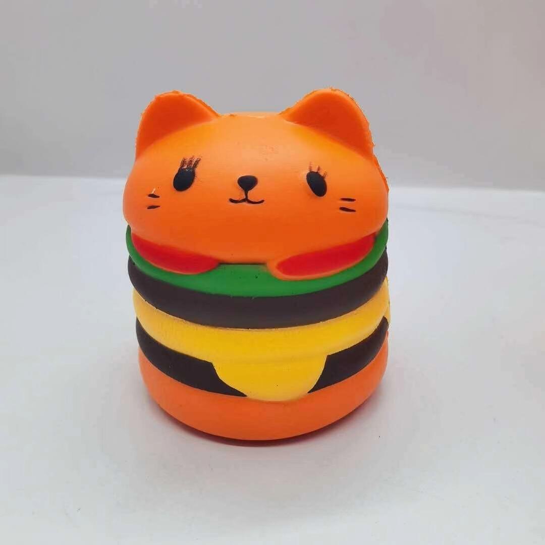NEUE Langsam Steigenden Squishy Cathead Hamburger Kneten Spielzeug Dekompression freundlicher Spielzeug: orange