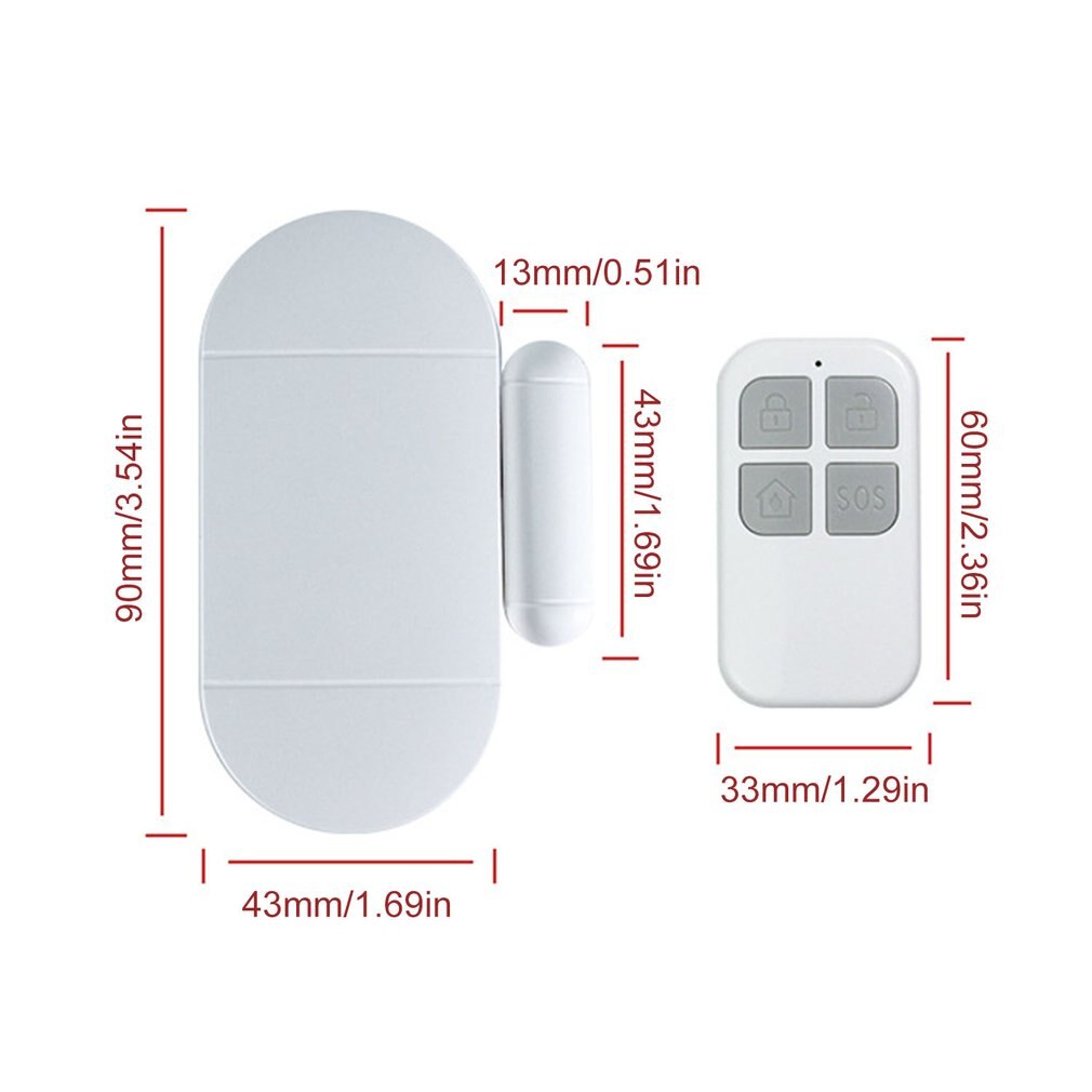 Door Window Alarms Entry Security ABS Wireless Remote Control Door Sensor Alarm Host Burglar Security Alarm System Home