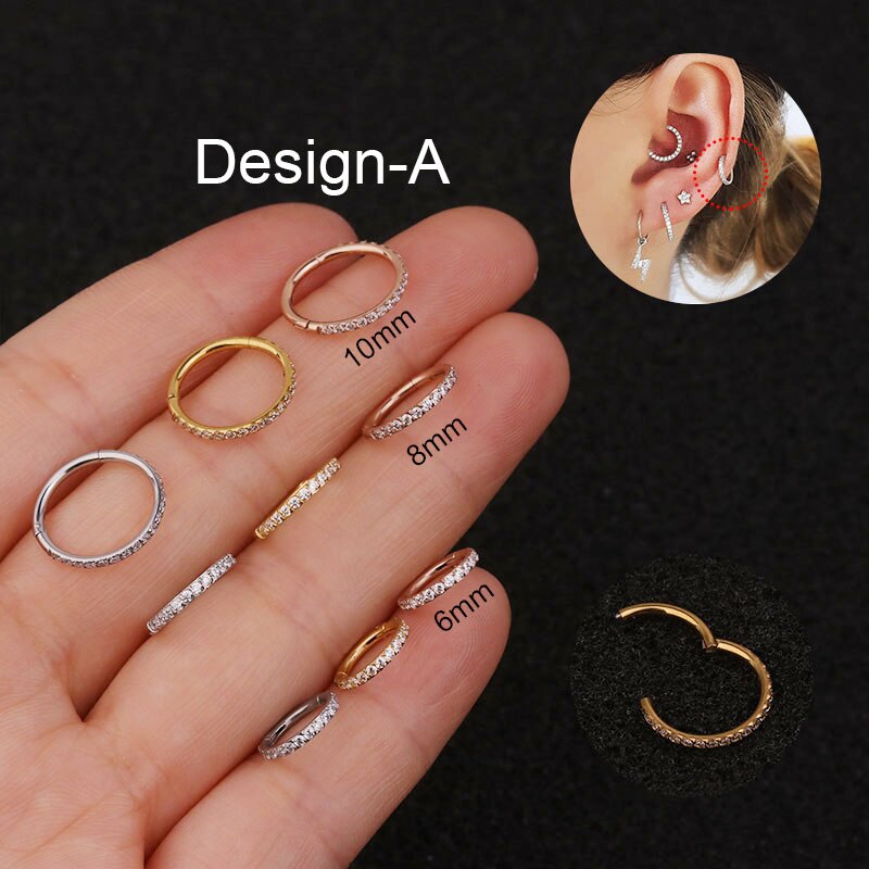 16g anneaux de septum en acier inoxydable véritable piercing septo nez oreille cartilage tragus hélix piercing clicker anneaux bijoux de corps