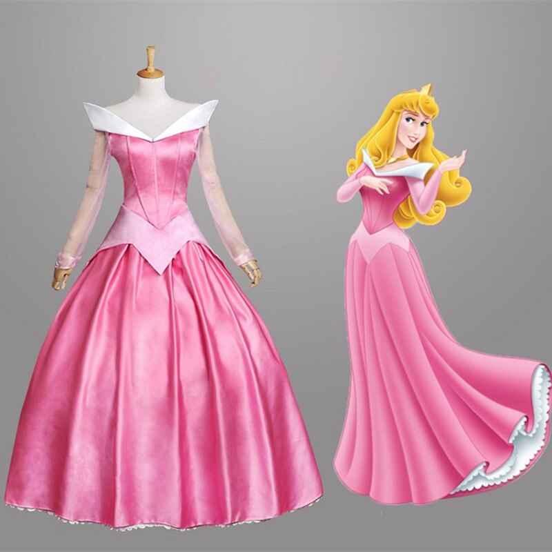 Sprookjes van grimm doornroosje prinses aankleden dames kostuums feest roze jurk xxs-xxl luxe set