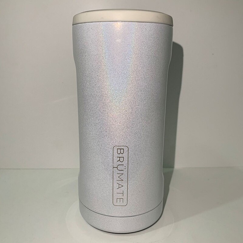 Bier Koeler Kan Cover 12Oz Slanke Blikjes Dubbele Wand 304 Roestvrij Staal Cup Cover Fles Houder Voor Camping Wandelen reizen: Pearl White