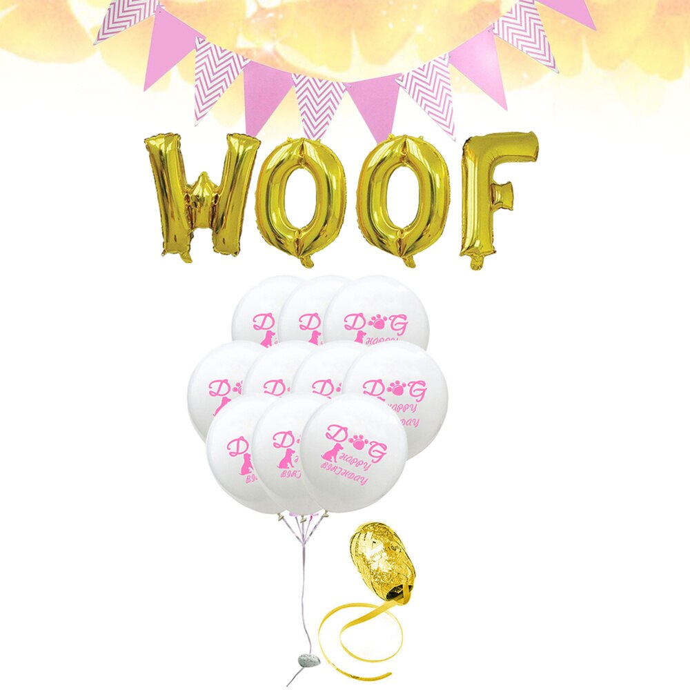 16 Inch Woof Letters Pet Party Ballon En Pailletten Ballon Decoratie Latex Ballonnen Feestartikelen Voor Baby Shower Verjaardag Par: Picture 1