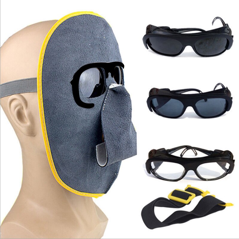 Foldable Leather Welding Helmet Welding Mask Sunglasses for Various Welding