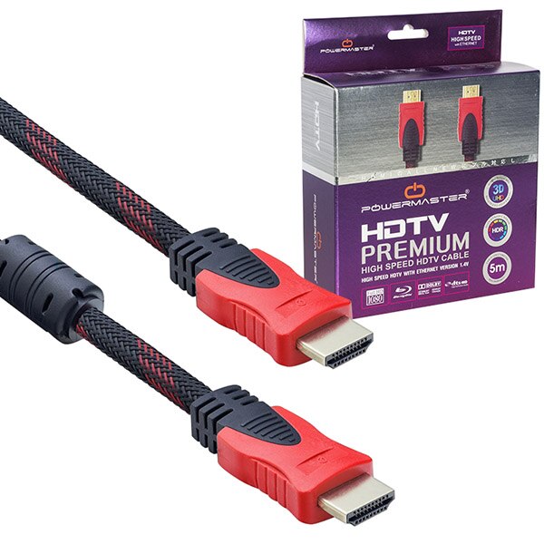 HDMI Cable 5 Meter - Braided Nylon - Version 1.4 - for Audio & Video Equipment