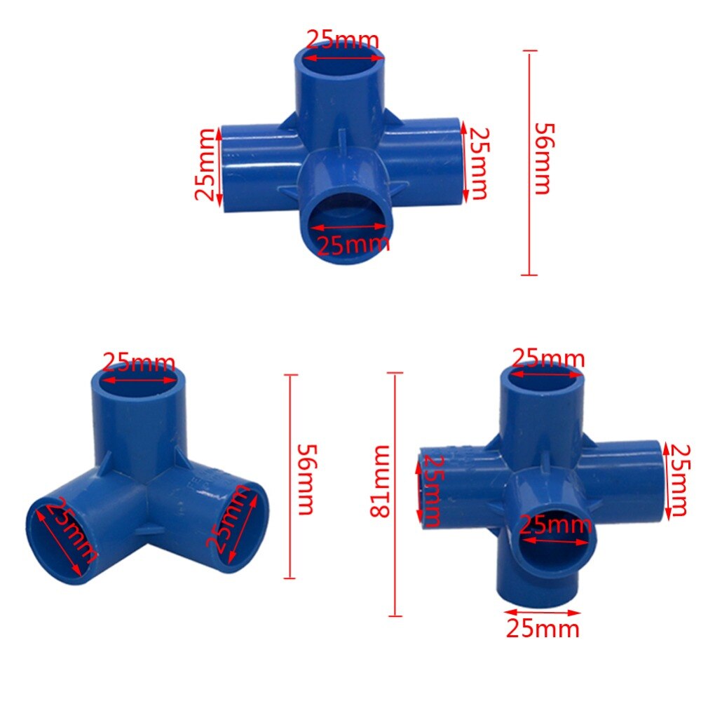 1Pc Inner Diameter 25mm Three-way Four-way Five-way PVC Pipe Connectors Home Garden Irrigation Water Tube DIY Accessories